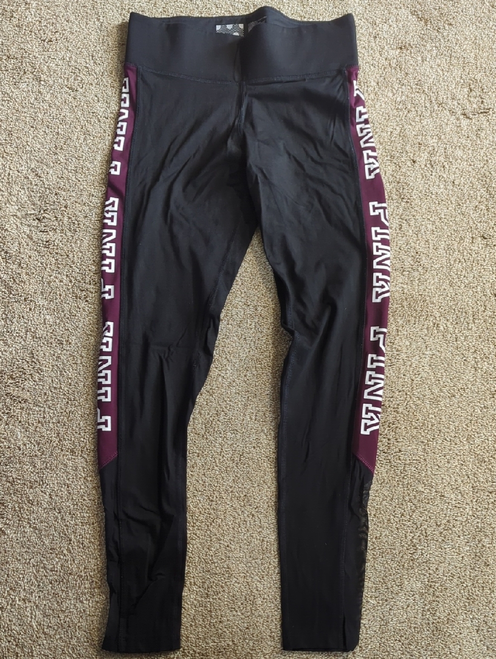 Victoria's Secret PINK Ultimate Black Leggings with White Logo